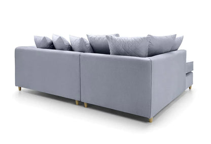 Chic Velvet Corner Sofa - Light Grey