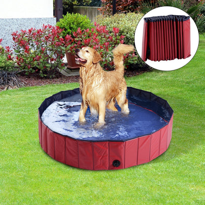 Pawhut Φ140 x 30H cm Pet Swimming Pool-Red