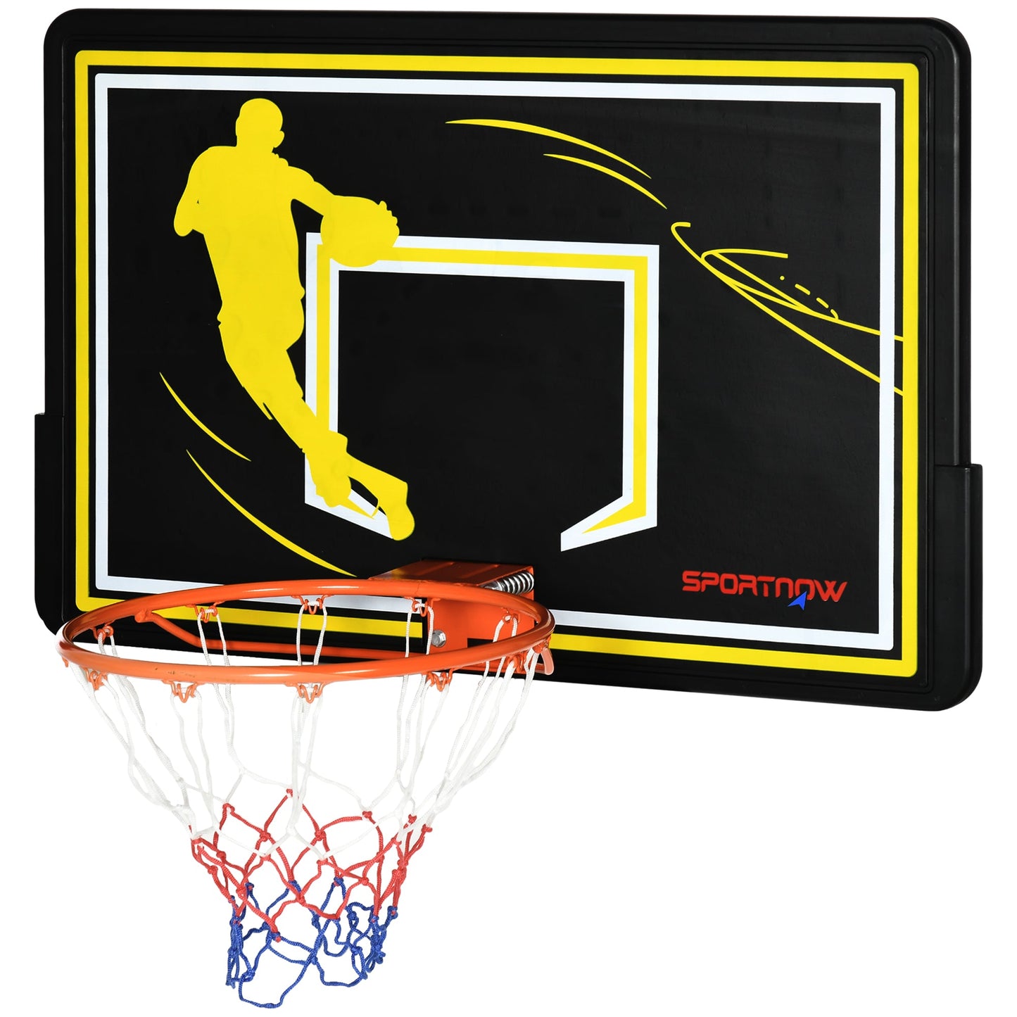 SPORTNOW Wall Mounted Basketball Hoop, Mini Basketball Hoop and Backboard for Kids and Adults, Outdoors and Indoors