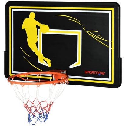 SPORTNOW Wall Mounted Basketball Hoop, Mini Basketball Hoop and Backboard for Kids and Adults, Outdoors and Indoors