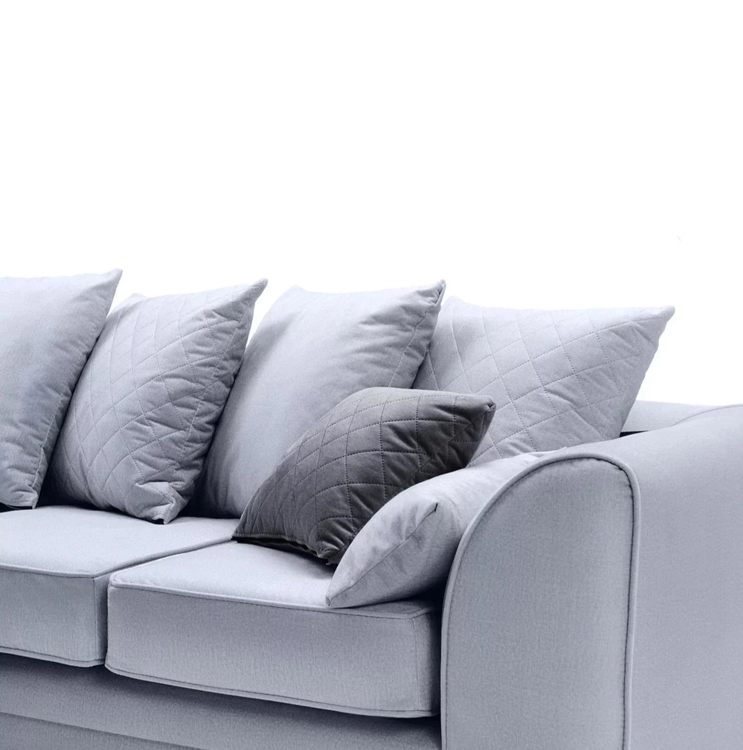 Chicago Velvet Corner Sofa - Silver Blue