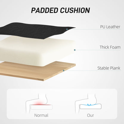 HOMCOM High Back Executive Office Chair, PU Leather Swivel Desk Chair with Tilt Function, Armrests and Adjustable Height for Home Office, Black