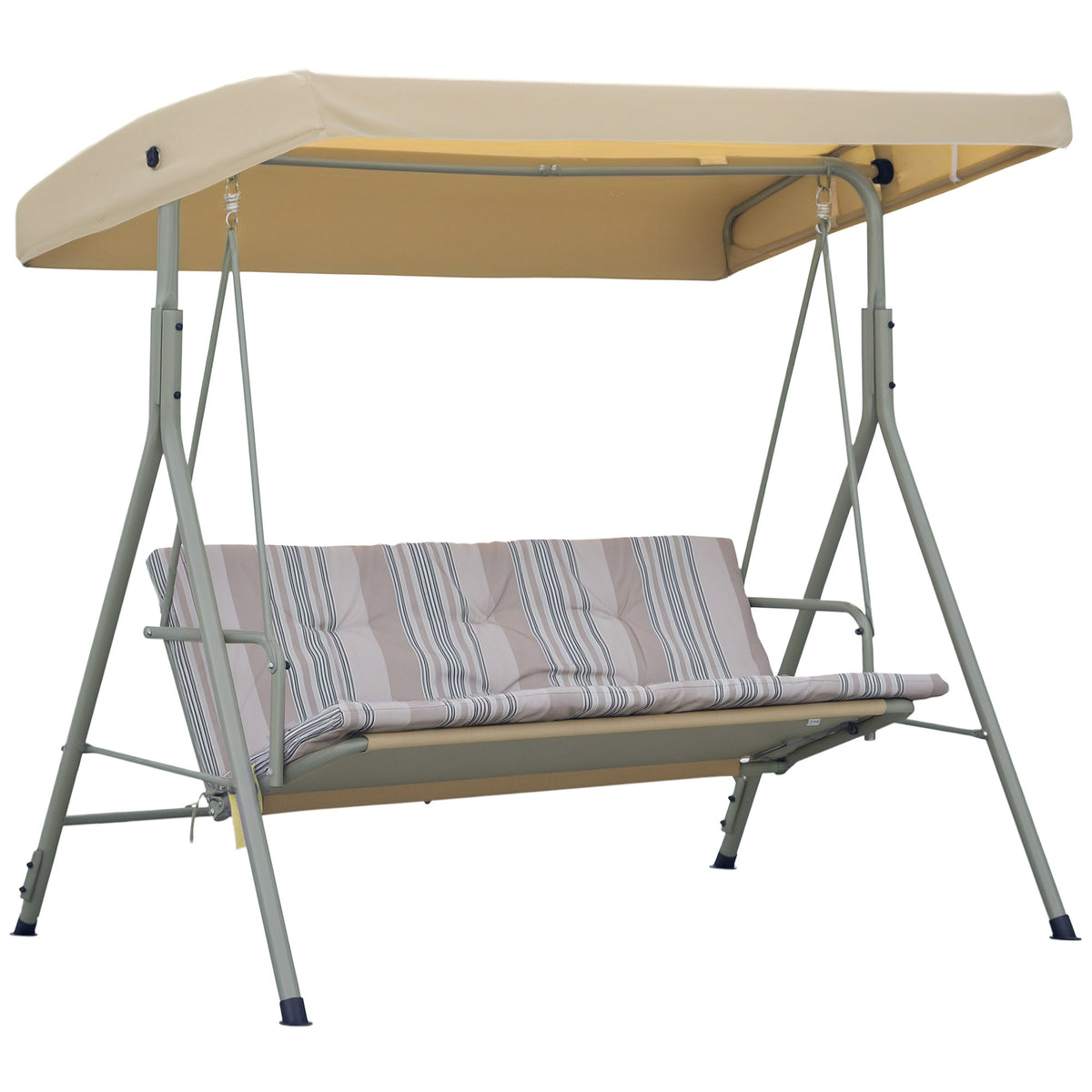 Outsunny Three-Seater Garden Swing Seat - Light Brown