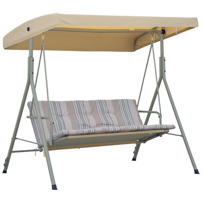Outsunny Three-Seater Garden Swing Seat - Light Brown