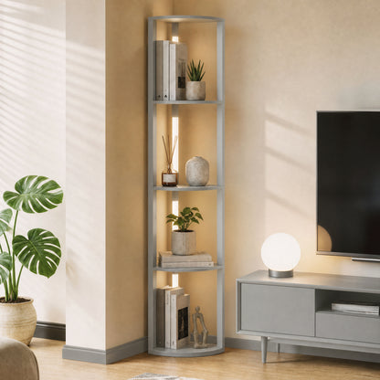 HOMCOM 4-Tier Corner Floor Lamp