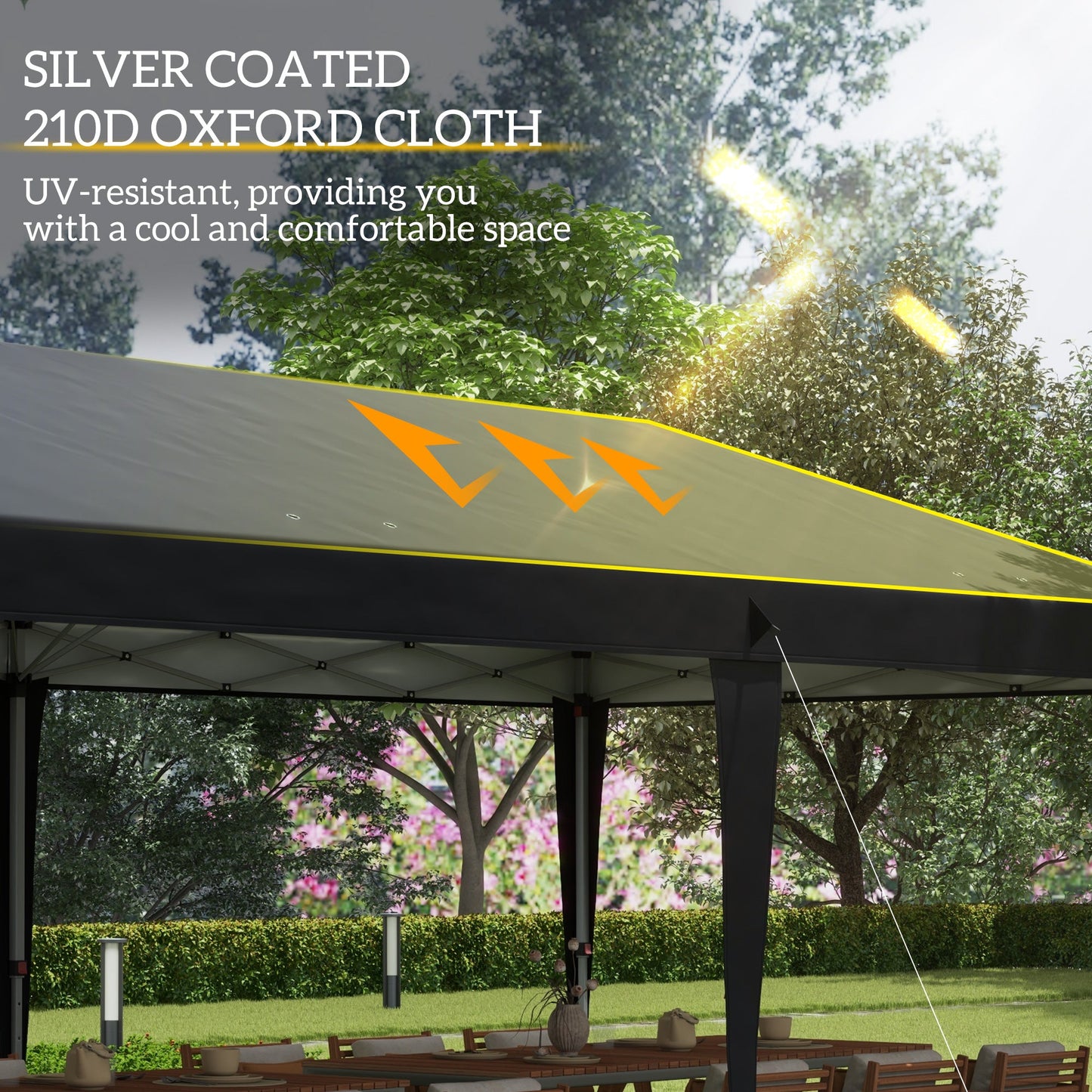 Outsunny Pop Up Gazebo 3 x 6m, składany namiot z baldachimem, regulowana wysokość markizy ślubnej z torbą transportową, czarny