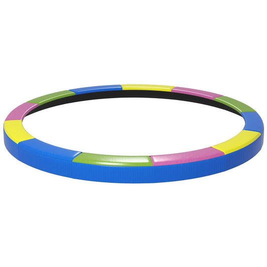 SPORTNOW 12FT Trampoline Spring Cover, Plastic Trampoline Pad Replacement with Elastic Cord, Waterproof, UV Resistant and Tear-Resistant, Multi-Colored