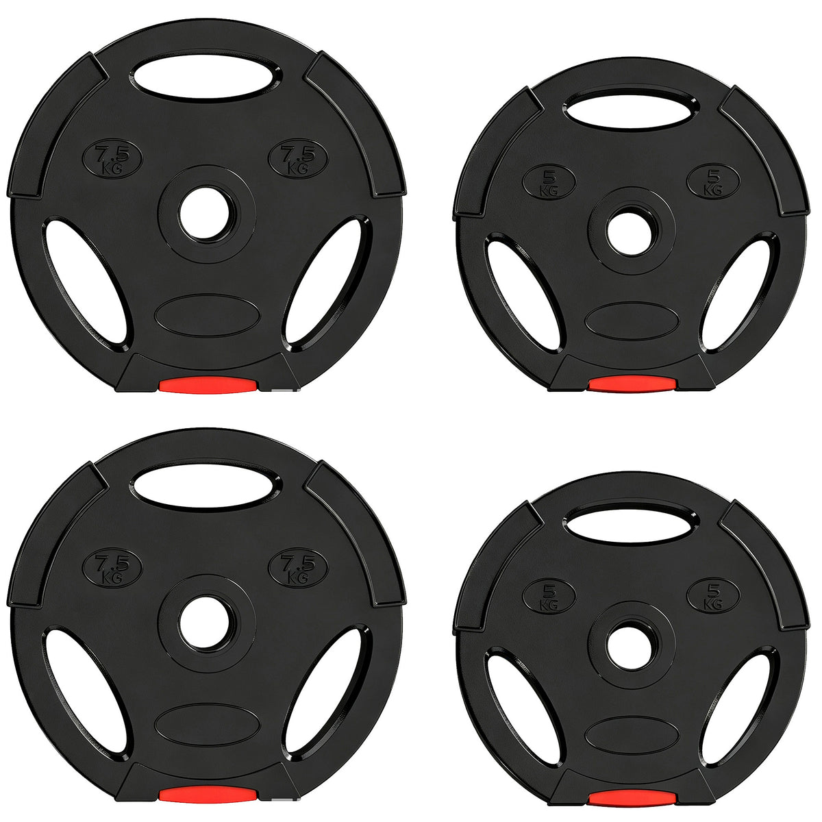 SPORTNOW Weight Plates Set, with Two 7.5kg and Two 5kg weights, Black