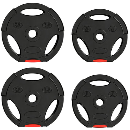 SPORTNOW Weight Plates Set, with Two 7.5kg and Two 5kg weights, Black