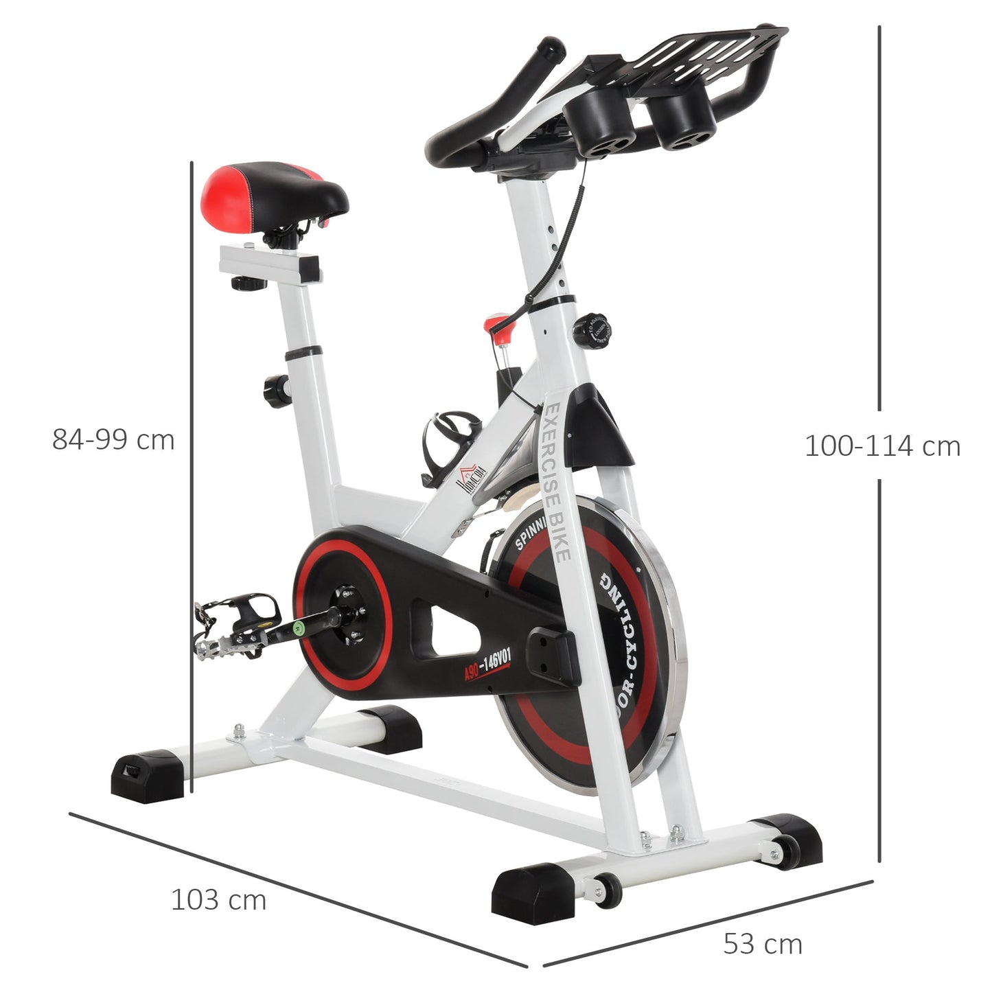 Upright Exercise Bike Indoor Training Cycling Machine Stationary Workout Bicycle with Adjustable Resistance Seat Handlebar LCD Display