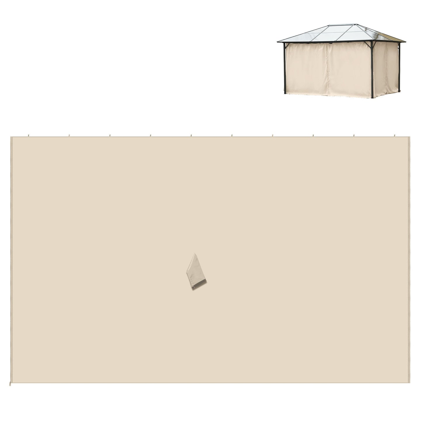 Outsunny 4-pak wymiennych zasłon do altany, panel prywatności do większości 3 x 4 m, zadaszenia pawilonu, osłon zewnętrznych, ścian bocznych, akcesoriów beżowych