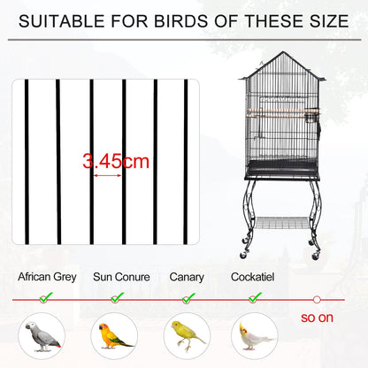 PawHut Bird Cage Pet Finch Perch Macaw Cockatiel Feeder Play House Stand