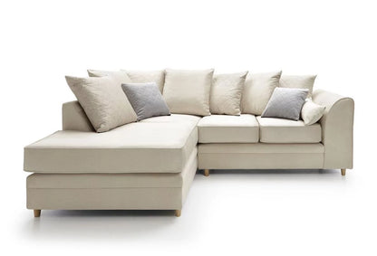 Chic Velvet Corner Sofa - Cream