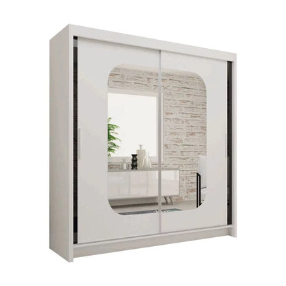 Danequa 2 door mirrored sliding wardrobe-black white-grey-Oak-4 Sizes