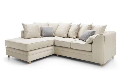 Chic Velvet Corner Sofa - Cream