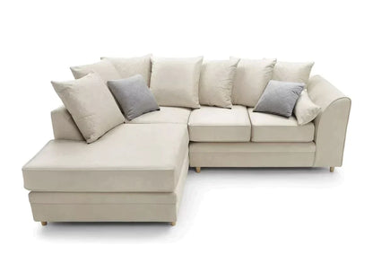 Chic Velvet Corner Sofa - Cream