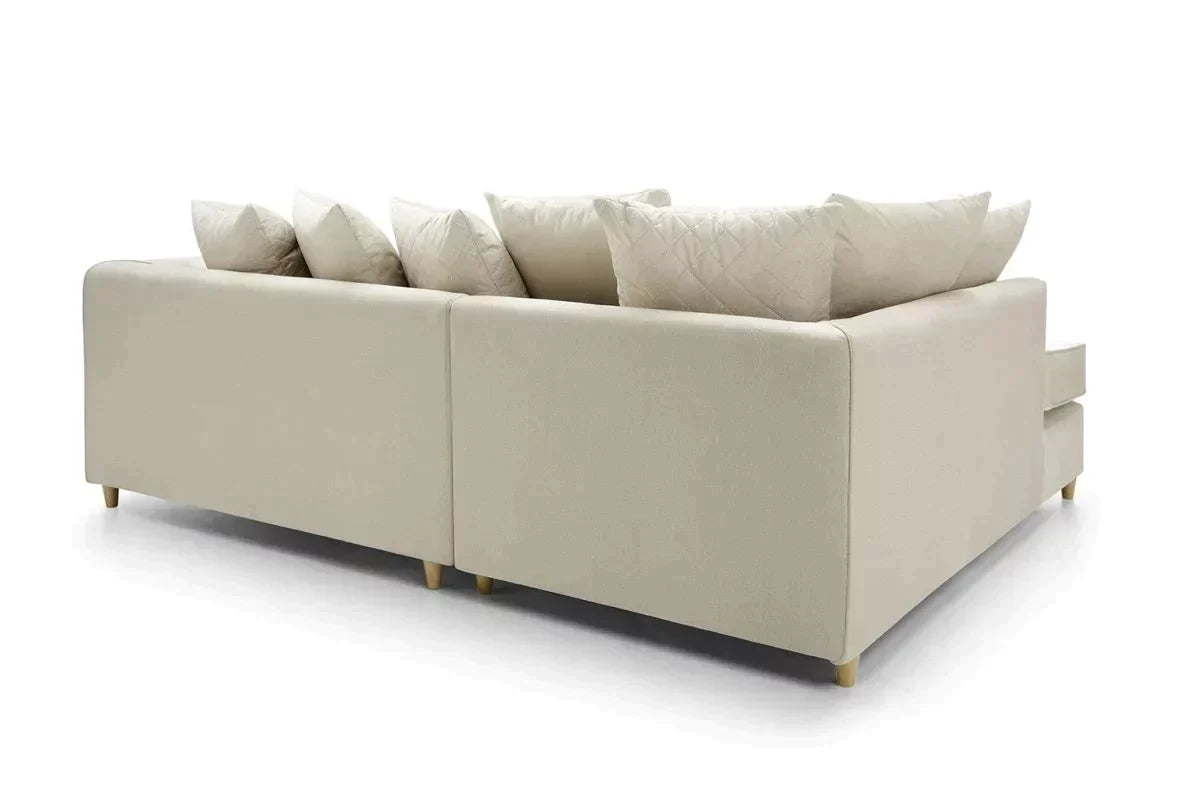 Chic Velvet Corner Sofa - Cream