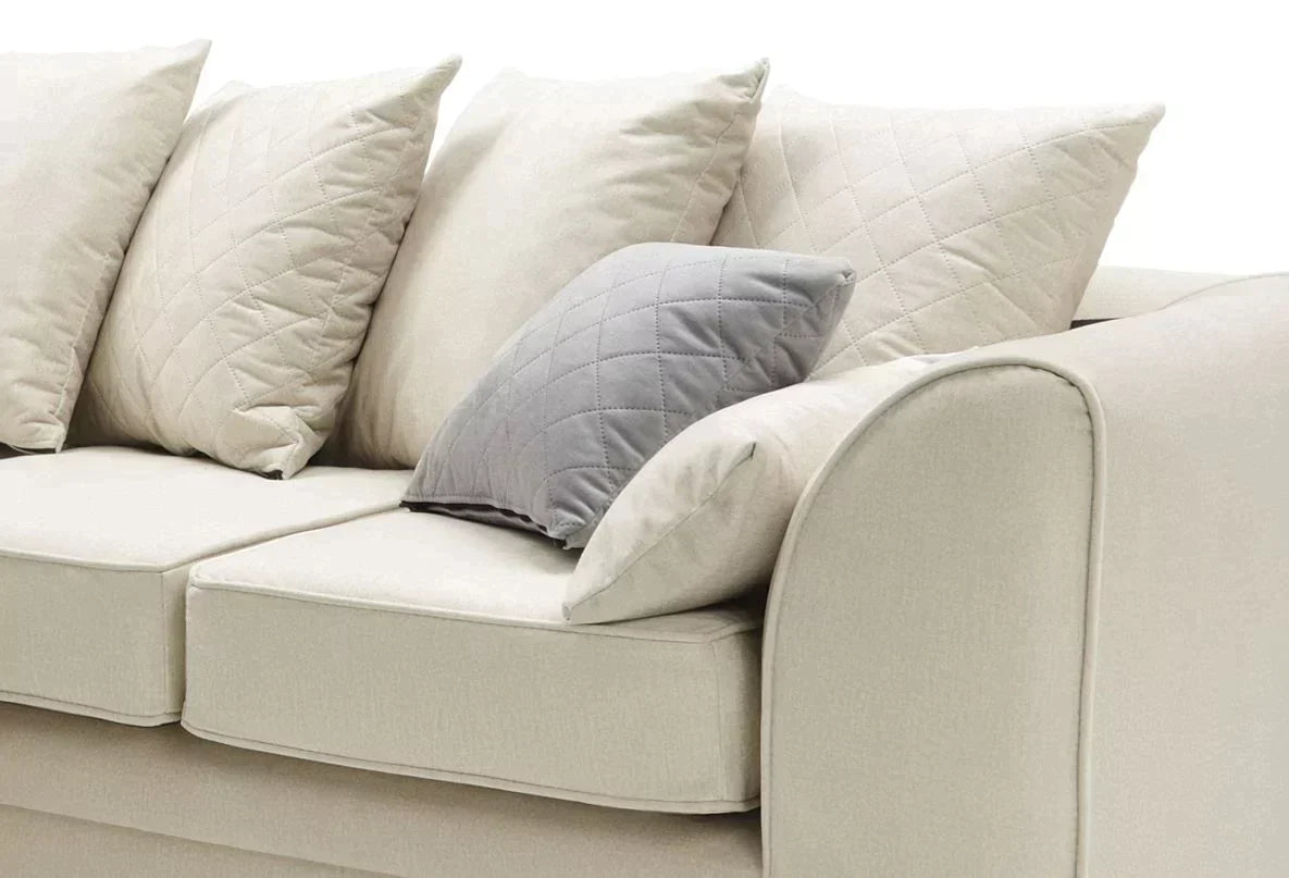 Chic Velvet Corner Sofa - Cream