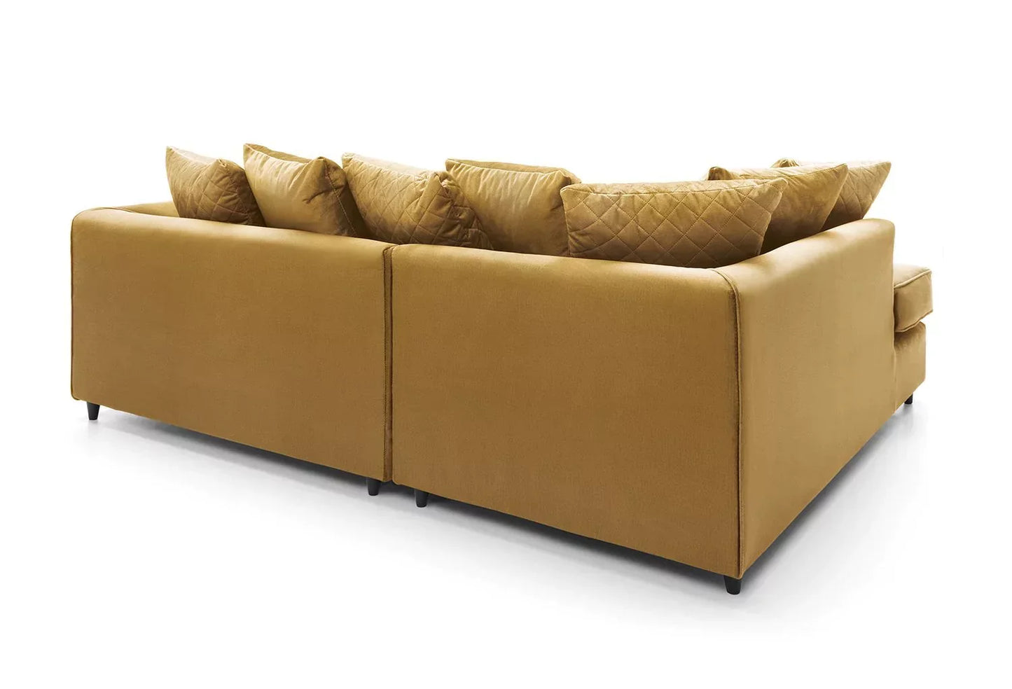 Chic Velvet Corner Sofa - Antique Gold