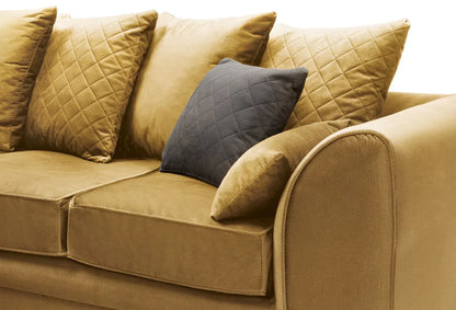 Chic Velvet Corner Sofa - Antique Gold