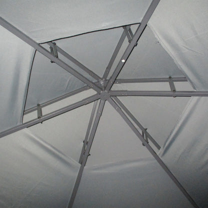 Outsunny 3 x 3(m) Hexagon Gazebo Patio Canopy Party Tent Outdoor Garden Shelter z 2-poziomowym dachem i panelem bocznym - szary