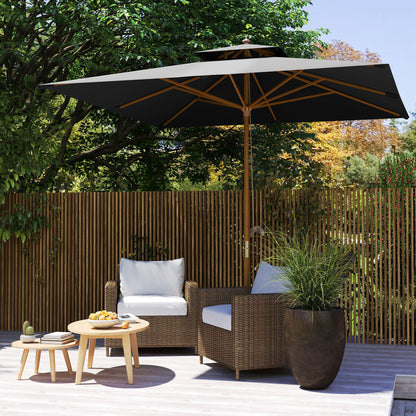 Outsunny 3 m kwadratowy parasol z baldachimem - czarny