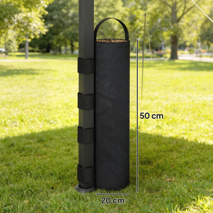 Outsunny 8 Pack Gazebo Sand Weights Bags, 40 kg 600D Heavy Duty Sand Bags Sandbags for Canopy Tent Legs, Without Sand, Black