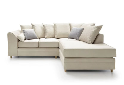 Chic Velvet Corner Sofa - Cream