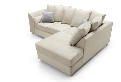 Chic Velvet Corner Sofa - Cream