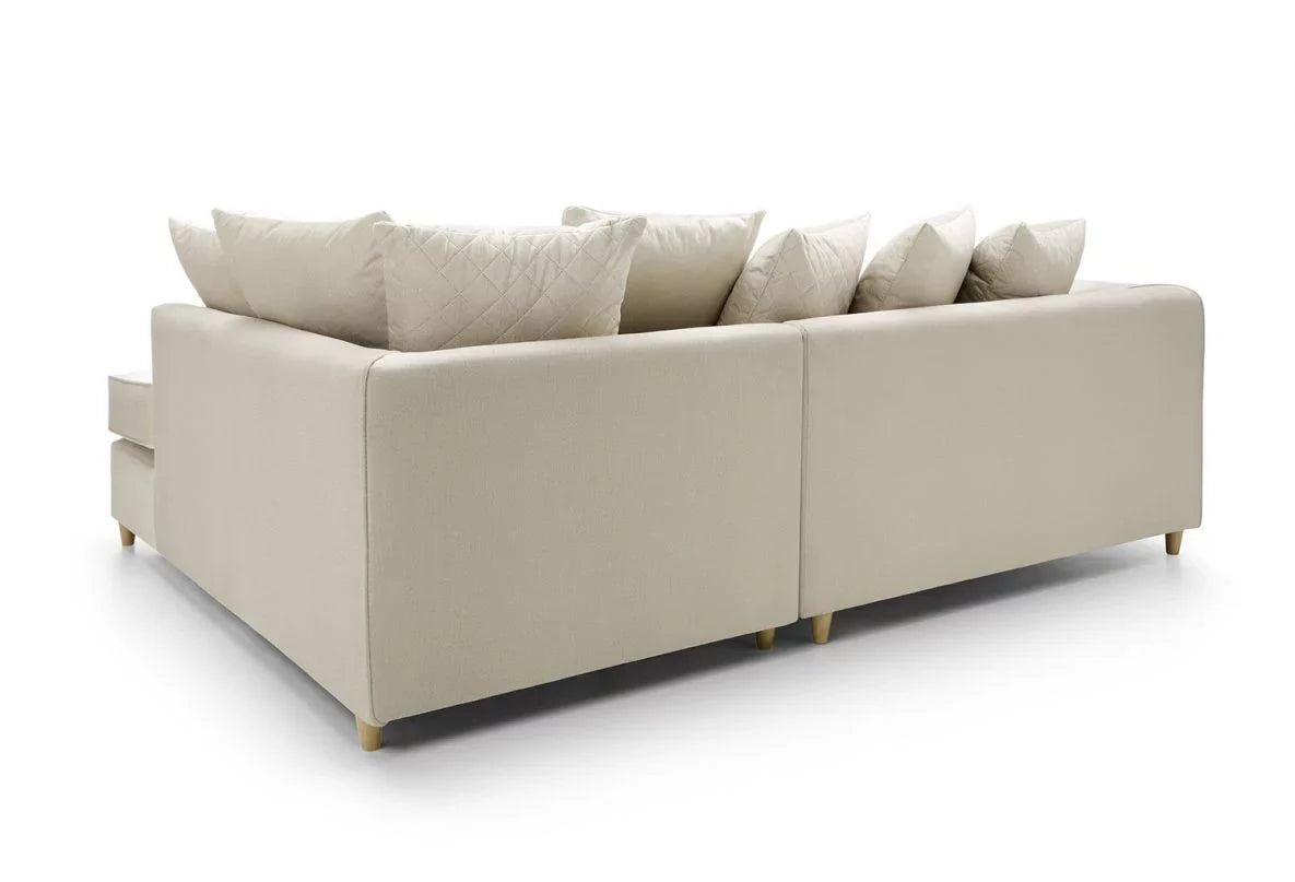 Chic Velvet Corner Sofa - Cream