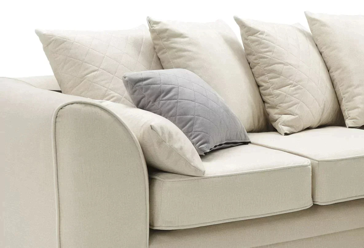 Chic Velvet Corner Sofa - Cream