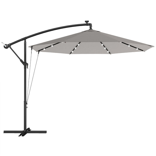Outsunny 3 m Cantilever Parasol in Light Grey