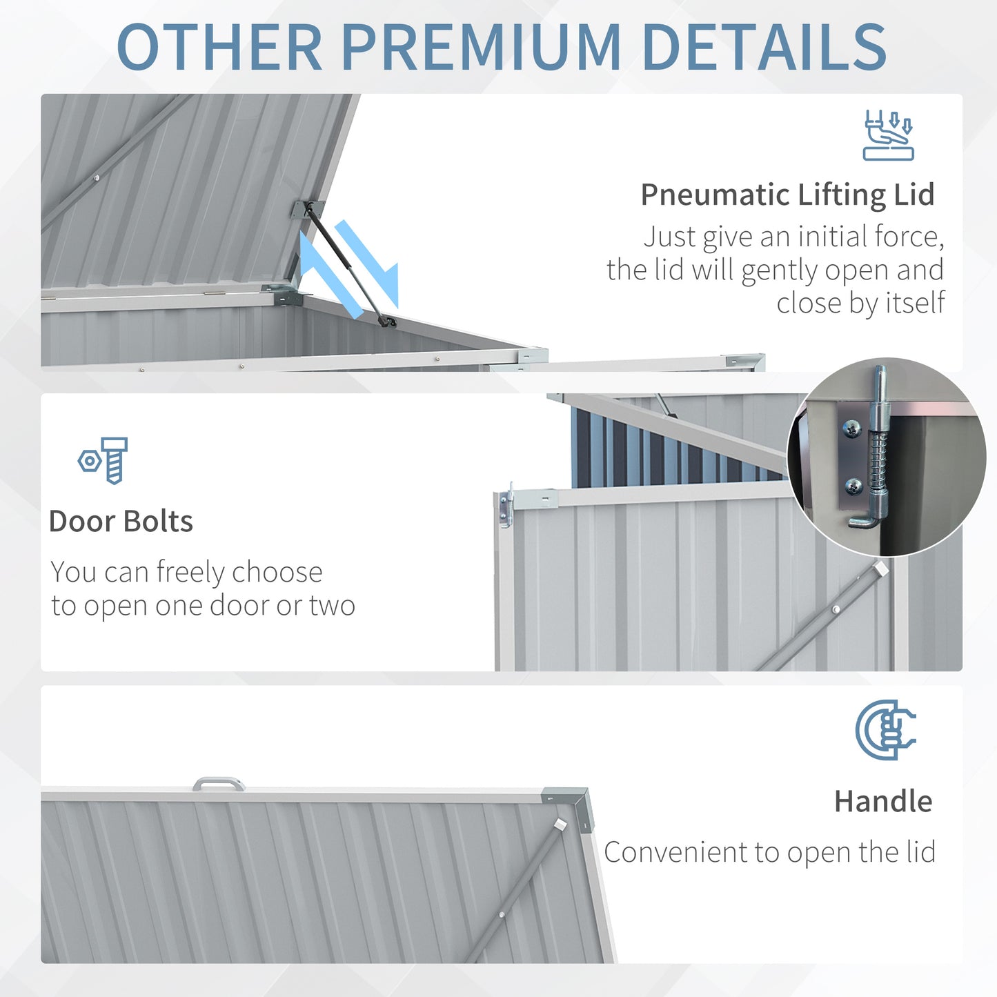 Outsunny 5ft x 3ft Garden 2-Bin Steel Storage Shed, podwójny schowek na śmieci, ukryty kosz na śmieci z zamykanymi drzwiami i otwieraną pokrywą