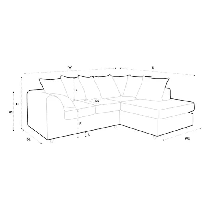 Chic Velvet Corner Sofa - Dark Grey