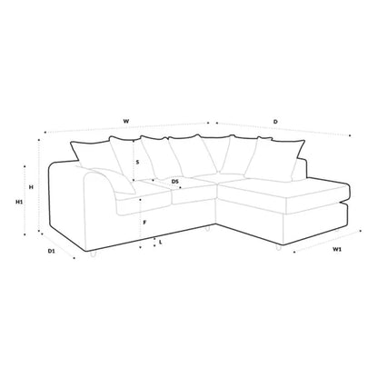 Chic Velvet Corner Sofa - Dark Grey